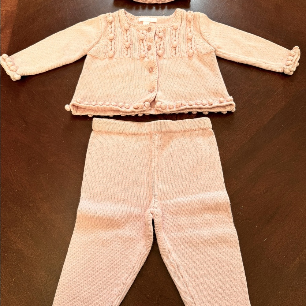 DYLAN & ABBY NWOT Pink knit 3 pc set with sweater, pants and hat.